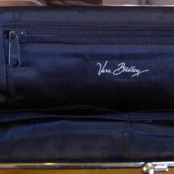 Vera Bradley Twirly Birds Navy Clutch Wallet - Picture 5 of 8